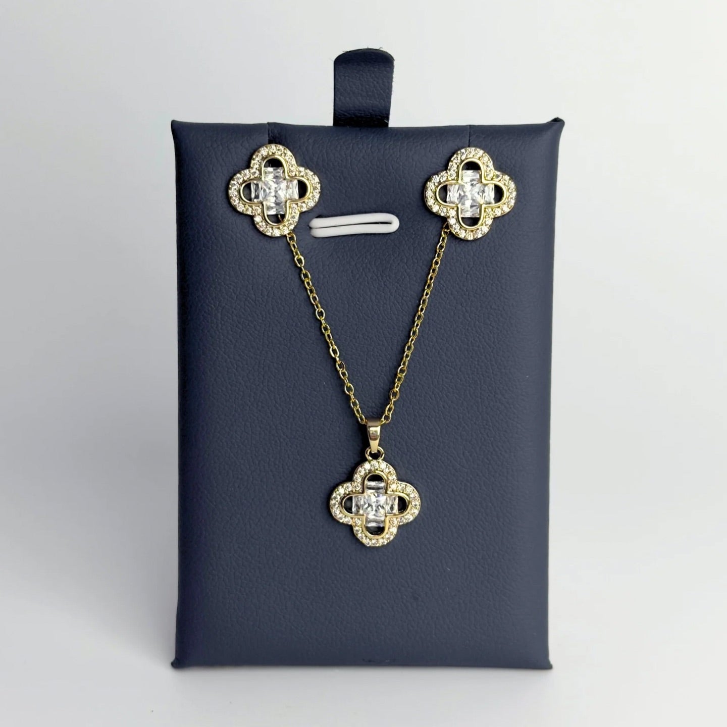 Lucky 18K Gold Coated Zirconia Necklace and Earrings Set