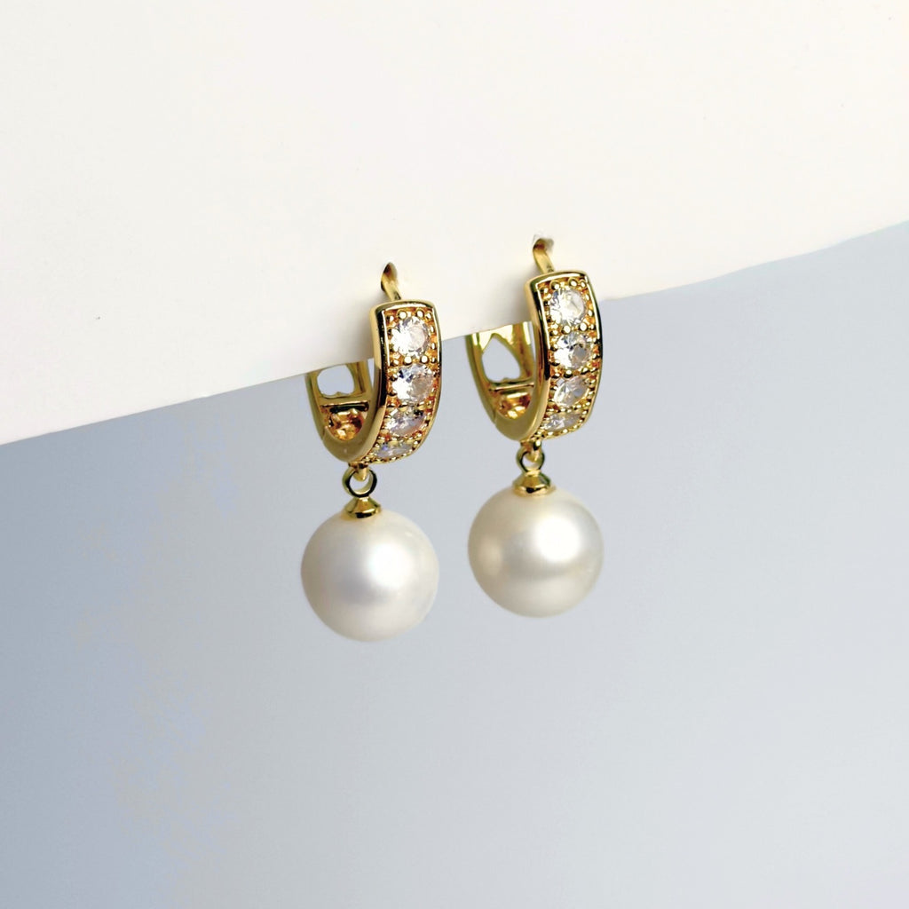 Freshwater Pearl Hoop Dangling Earrings