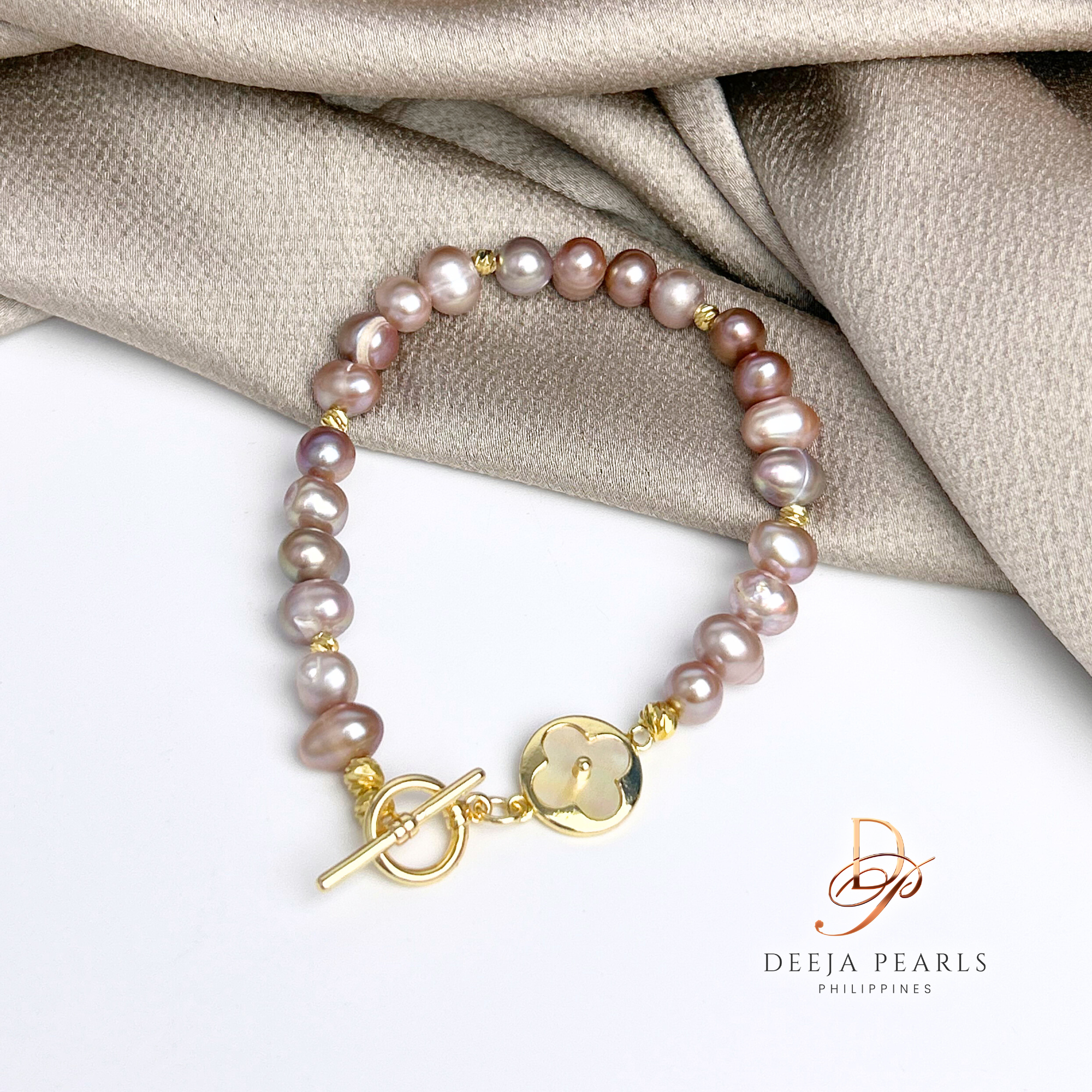 DPB121 • Purple Freshwater Pearl Bracelet in Toggle Lock