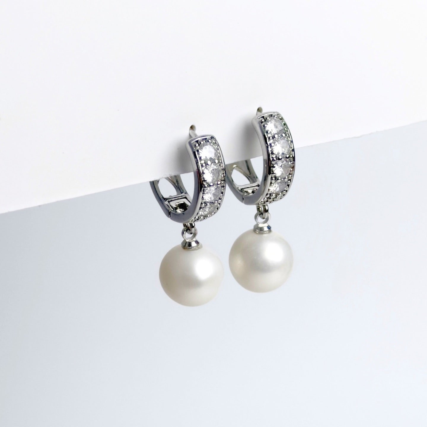 Freshwater Pearl Hoop Dangling Earrings