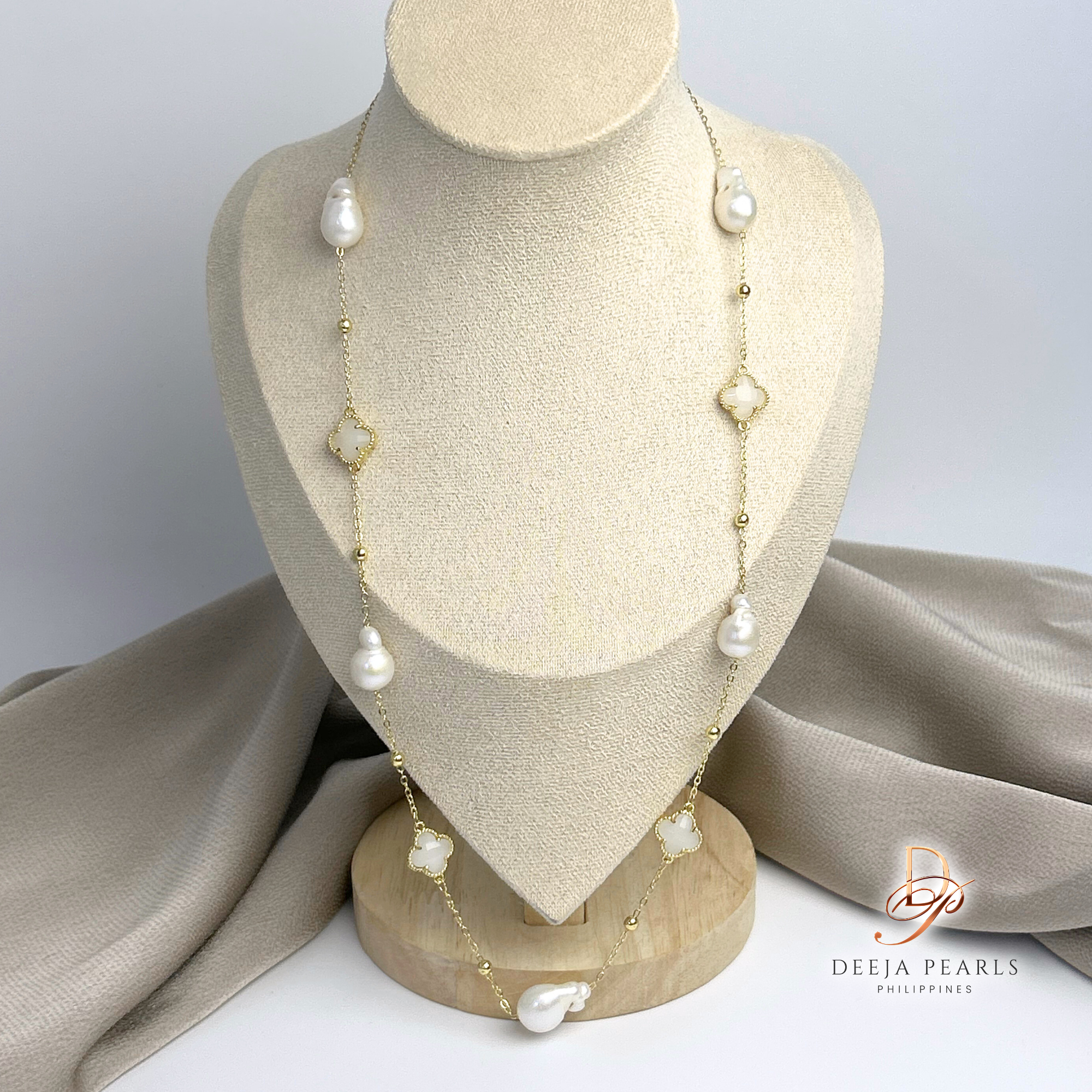 DPN118 • Baroque Freshwater Pearl Station Necklace 24”