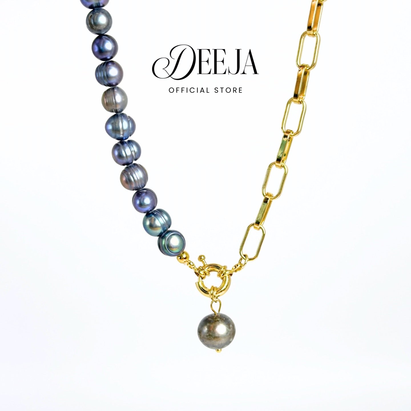 Deeja • Tahitian Freshwater Pearl Paper Clip Necklace FPN10265