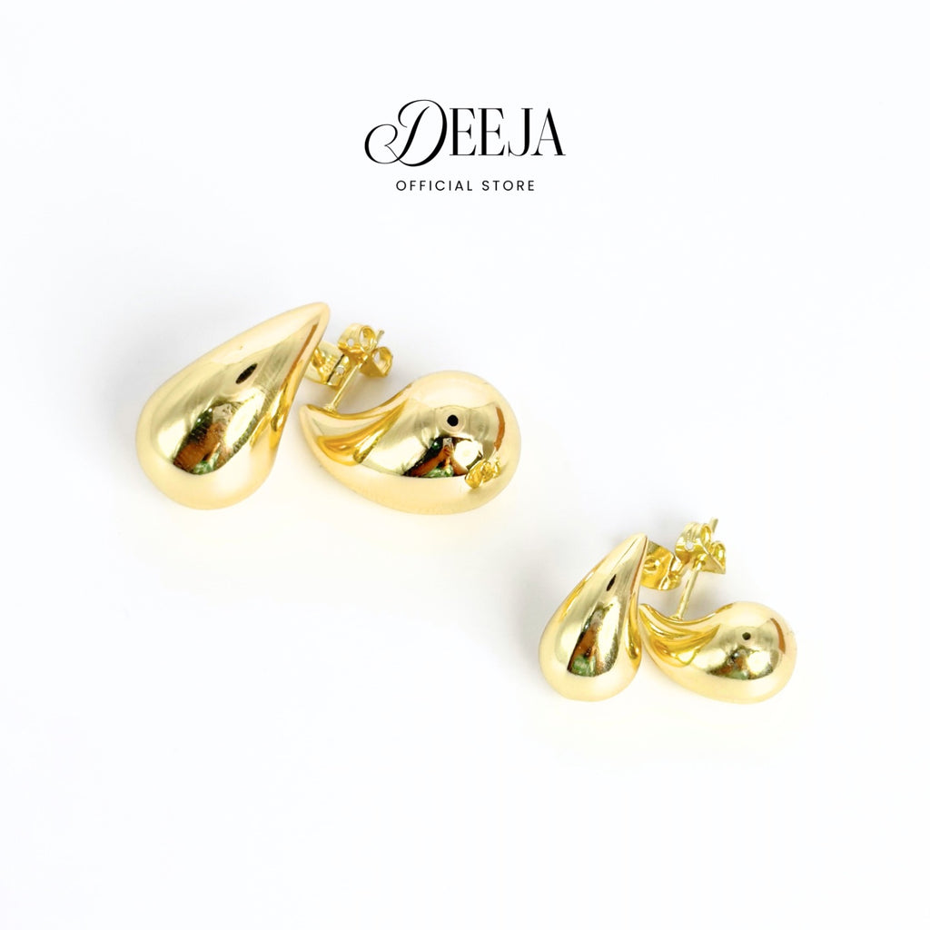 Deeja • Chunky Teardrop Stud Earrings 18K Gold Coated XN1075950