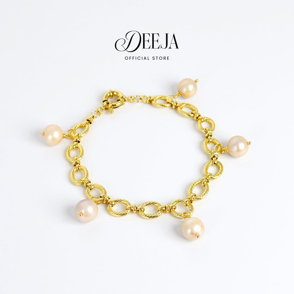Deeja • Peach Freshwater Charm Bracelet Freshwater Pearl FPB10260