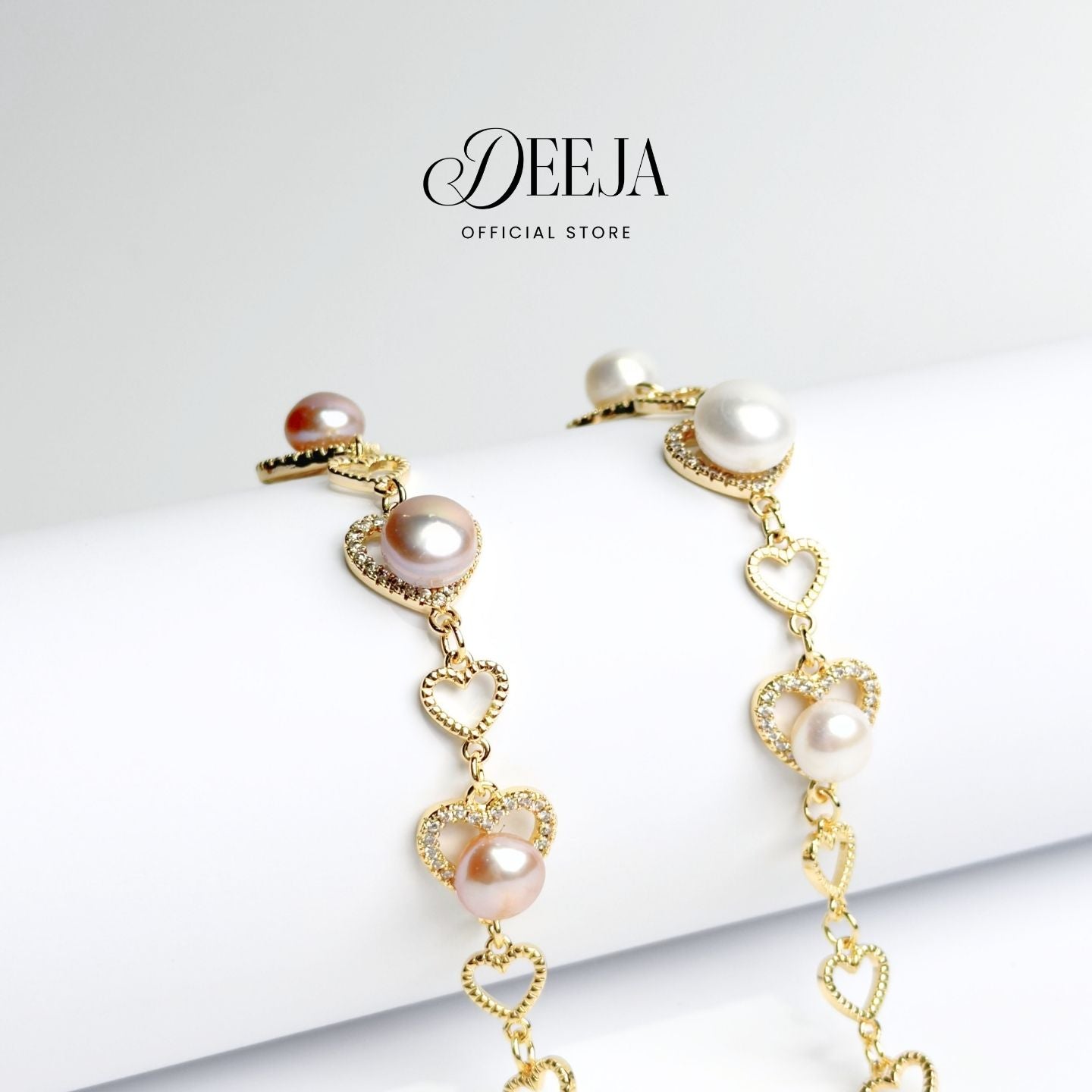 Deeja • Pavé Link Freshwater Pearl Bracelet FPB10215