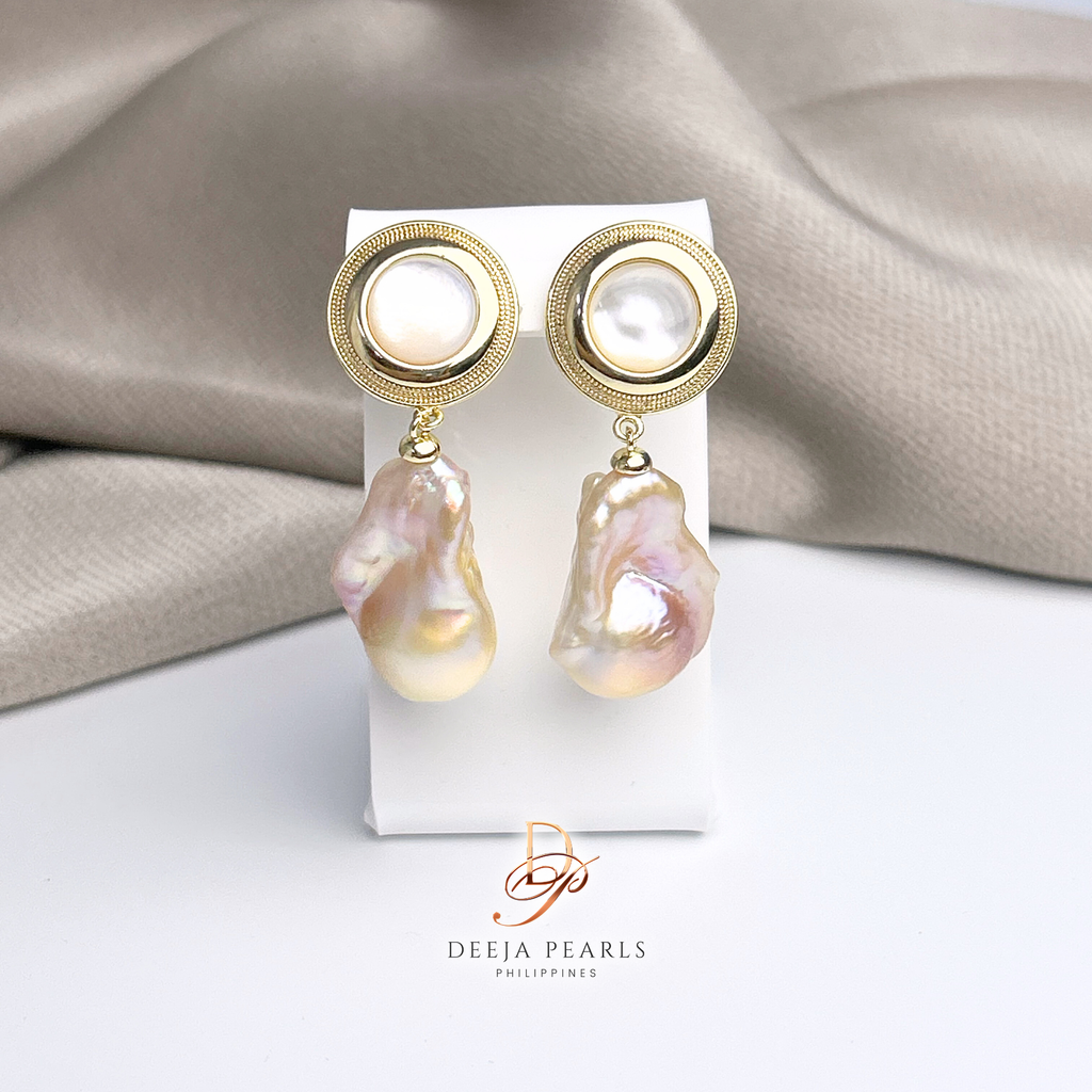DPE163 • Baroque Freshwater Pearl Dangle Earrings