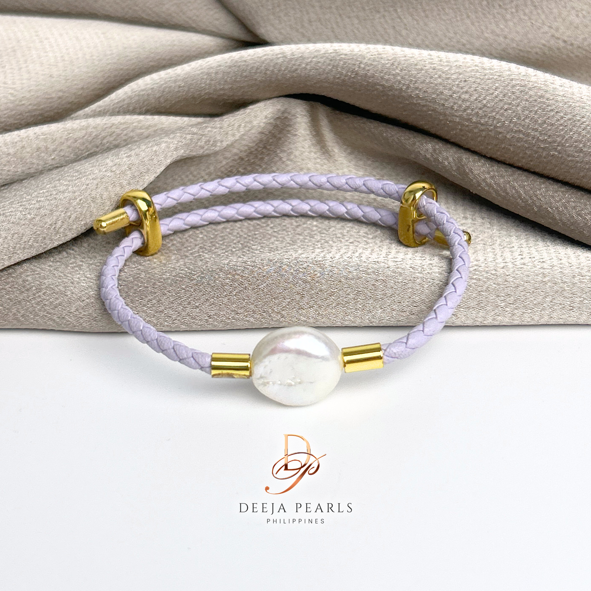 DPB137 • Coin Freshwater Pearl Leather Adjustable Bracelet