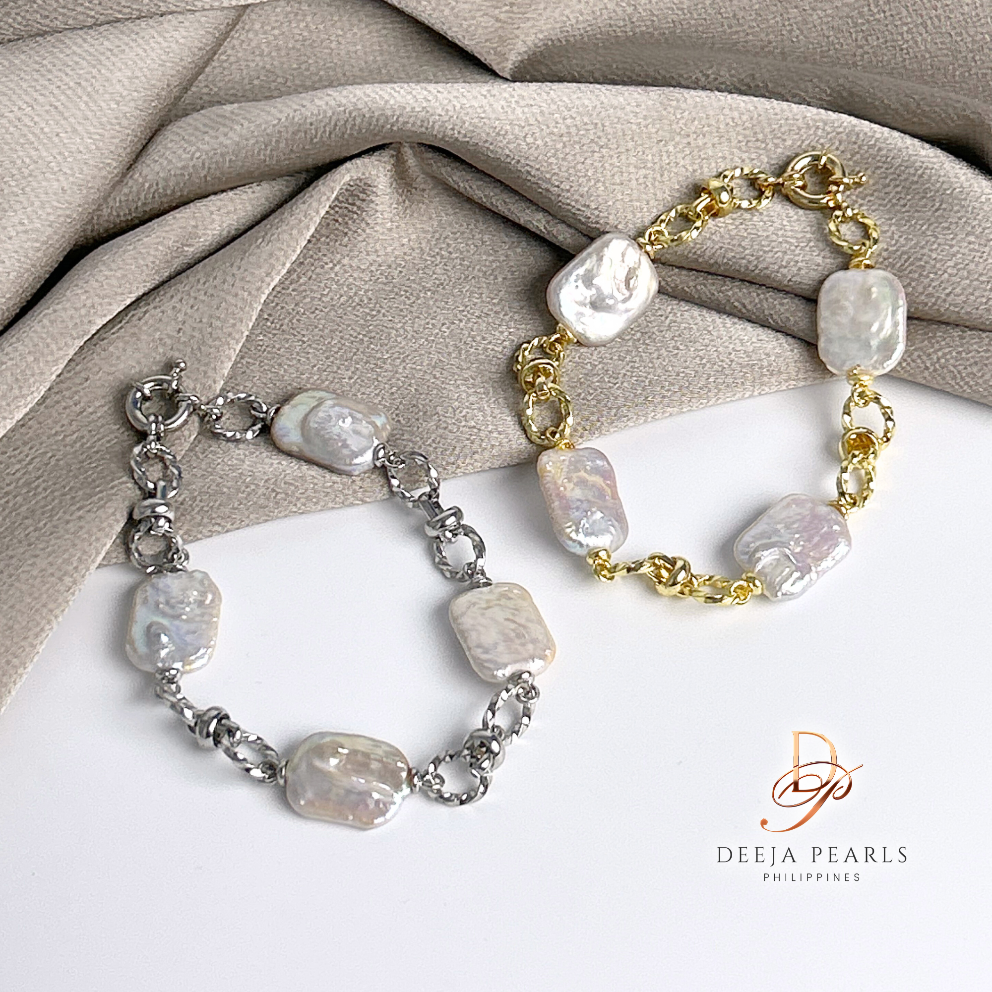 DPB136 • Keishi Freshwater Pearl Station Bracelet Chain Bracelet