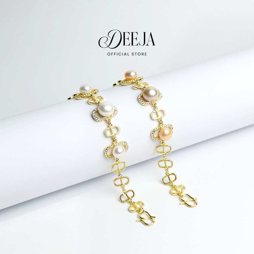 Deeja • Pavé Link Freshwater Pearl Bracelet FPB10215