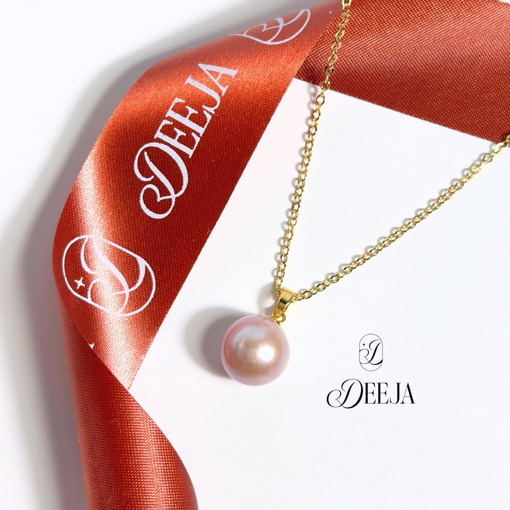 Pink Edison Freshwater Pearl Pendant Necklace • FWN07