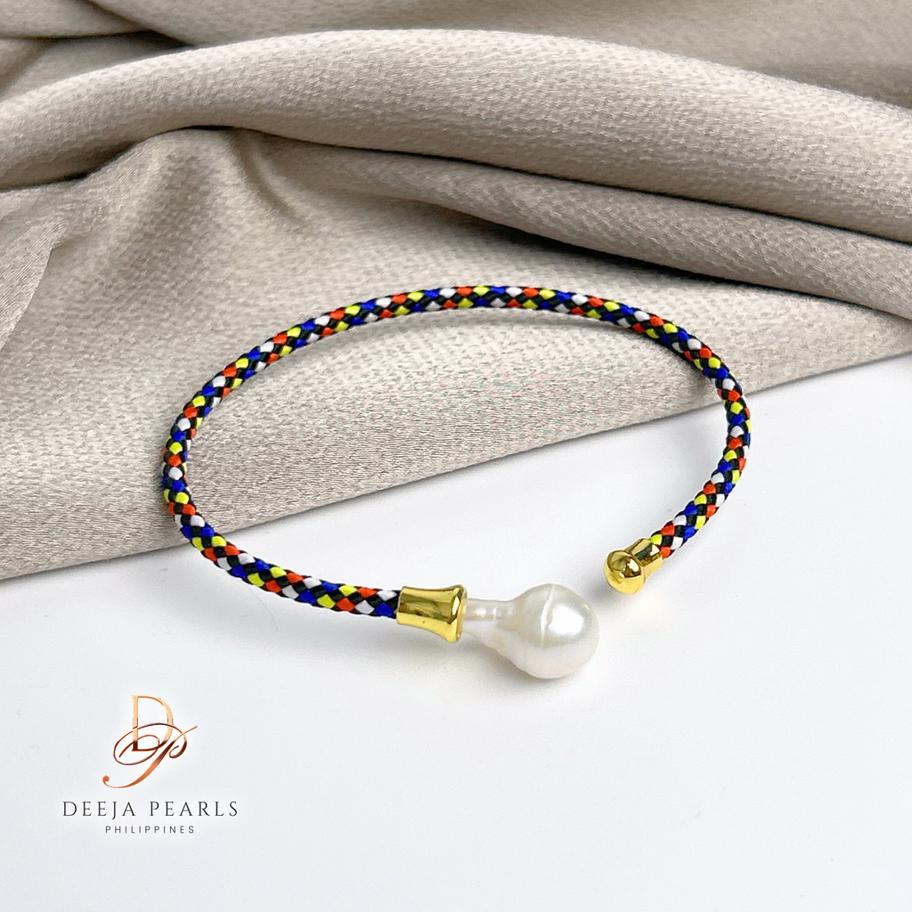 DPB138 • Baroque Freshwater Pearl Sporty String Bangle