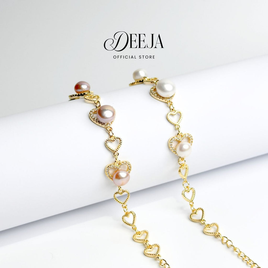Deeja • Pavé Link Freshwater Pearl Bracelet FPB10215