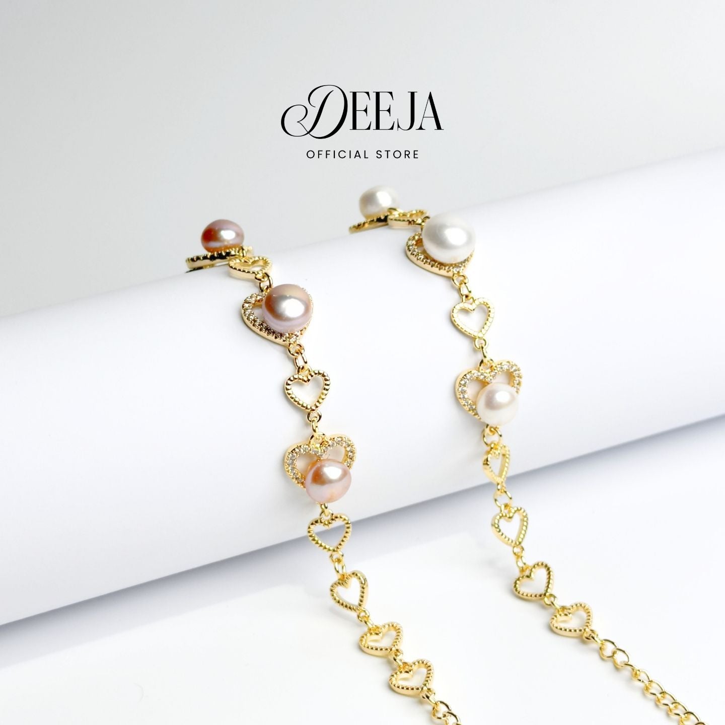 Deeja • Pavé Link Freshwater Pearl Bracelet FPB10215