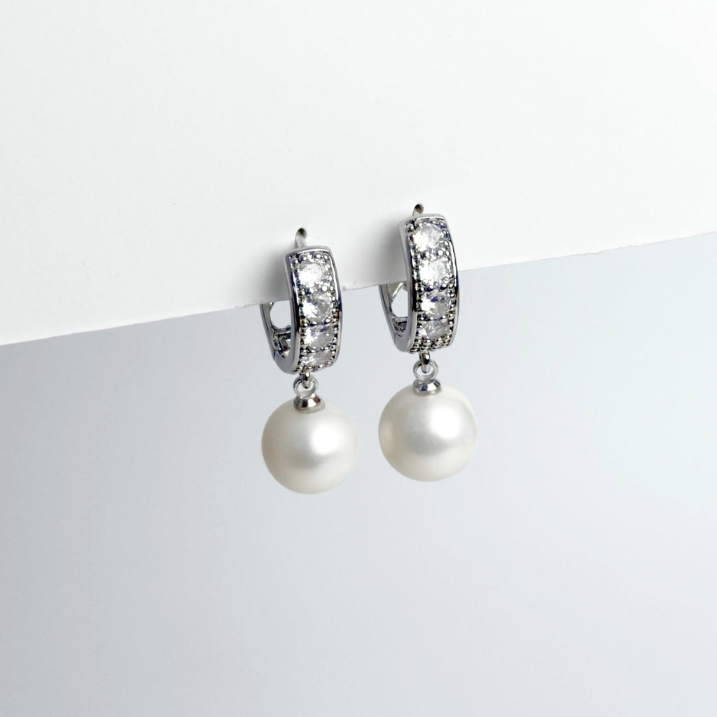 Freshwater Pearl Hoop Dangling Earrings