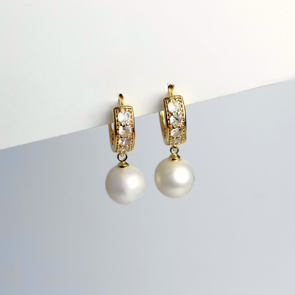 Freshwater Pearl Hoop Dangling Earrings
