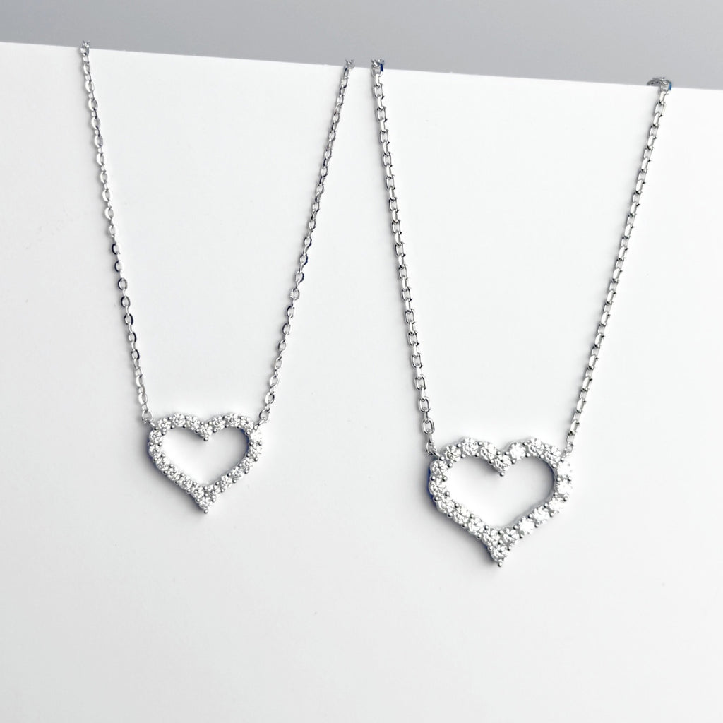 Moissanite Open Heart Pendant Necklace