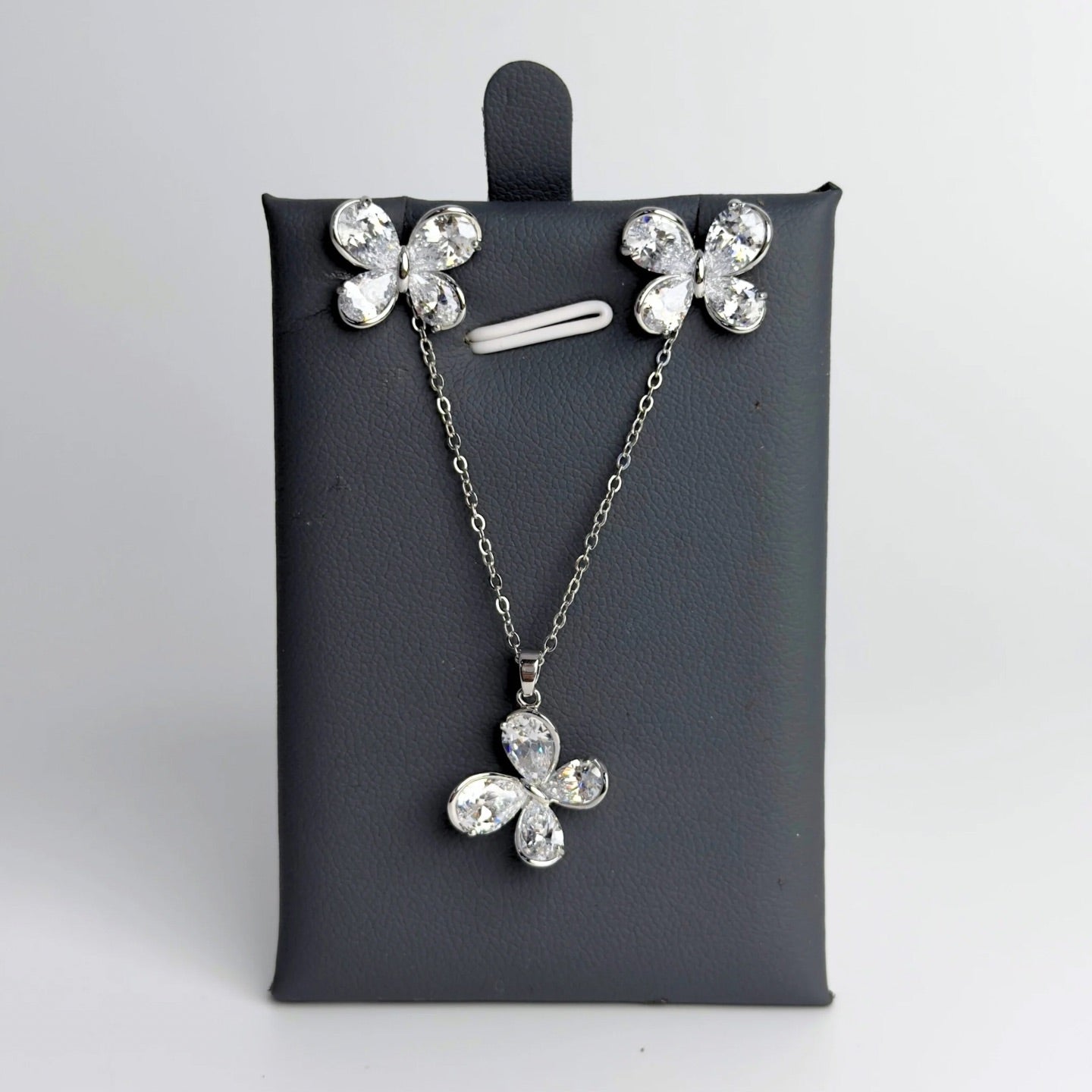 Butterfly 18K Gold Coated Zirconia Necklace and Earrings Set