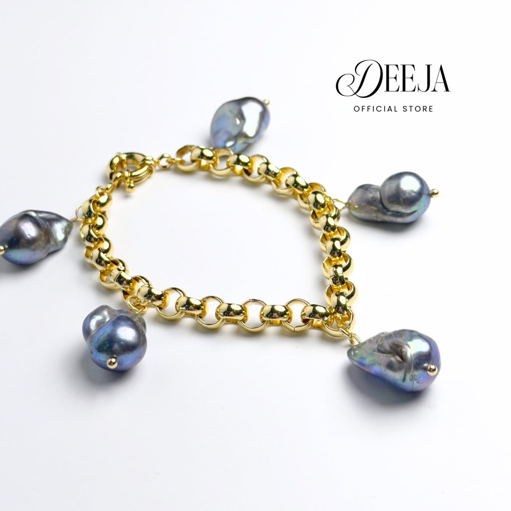 Deeja • Baroque Freshwater Pearl Tauco Charm Bracelet FPB10255