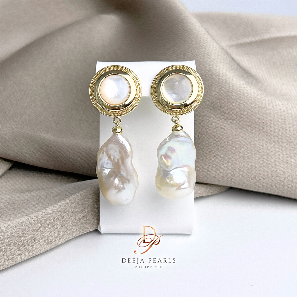 DPE163 • Baroque Freshwater Pearl Dangle Earrings