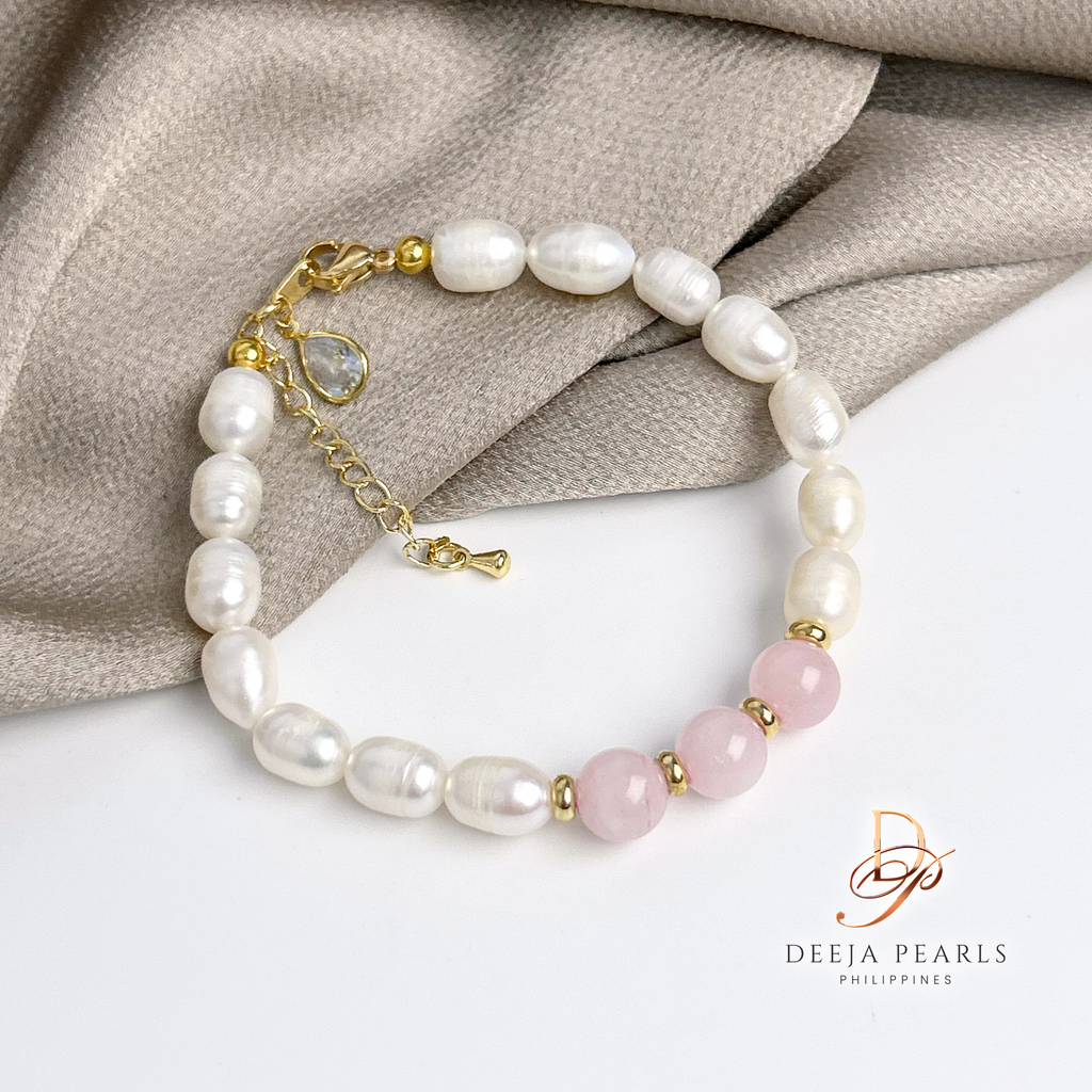 DPB123 • Freshwater Pearl Bracelet with Natural Gemstones