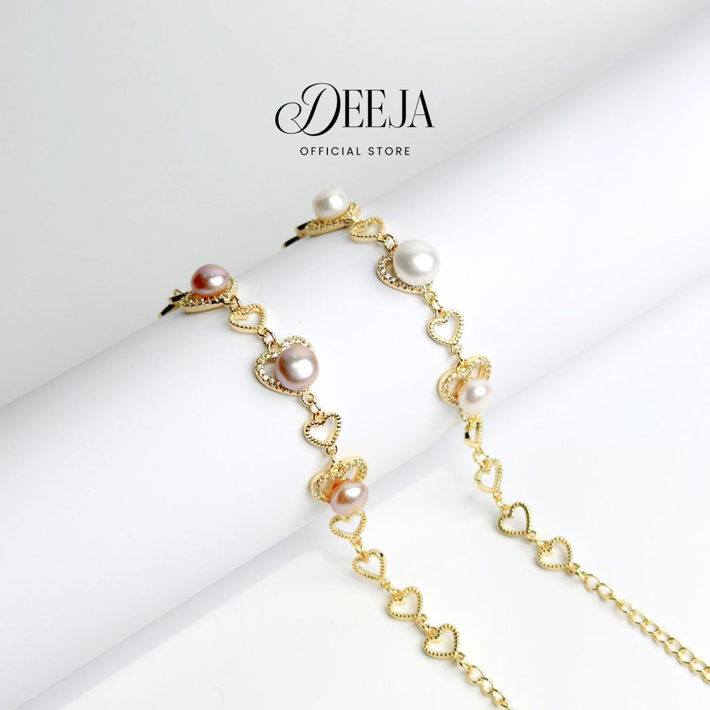 Deeja • Pavé Link Freshwater Pearl Bracelet FPB10215