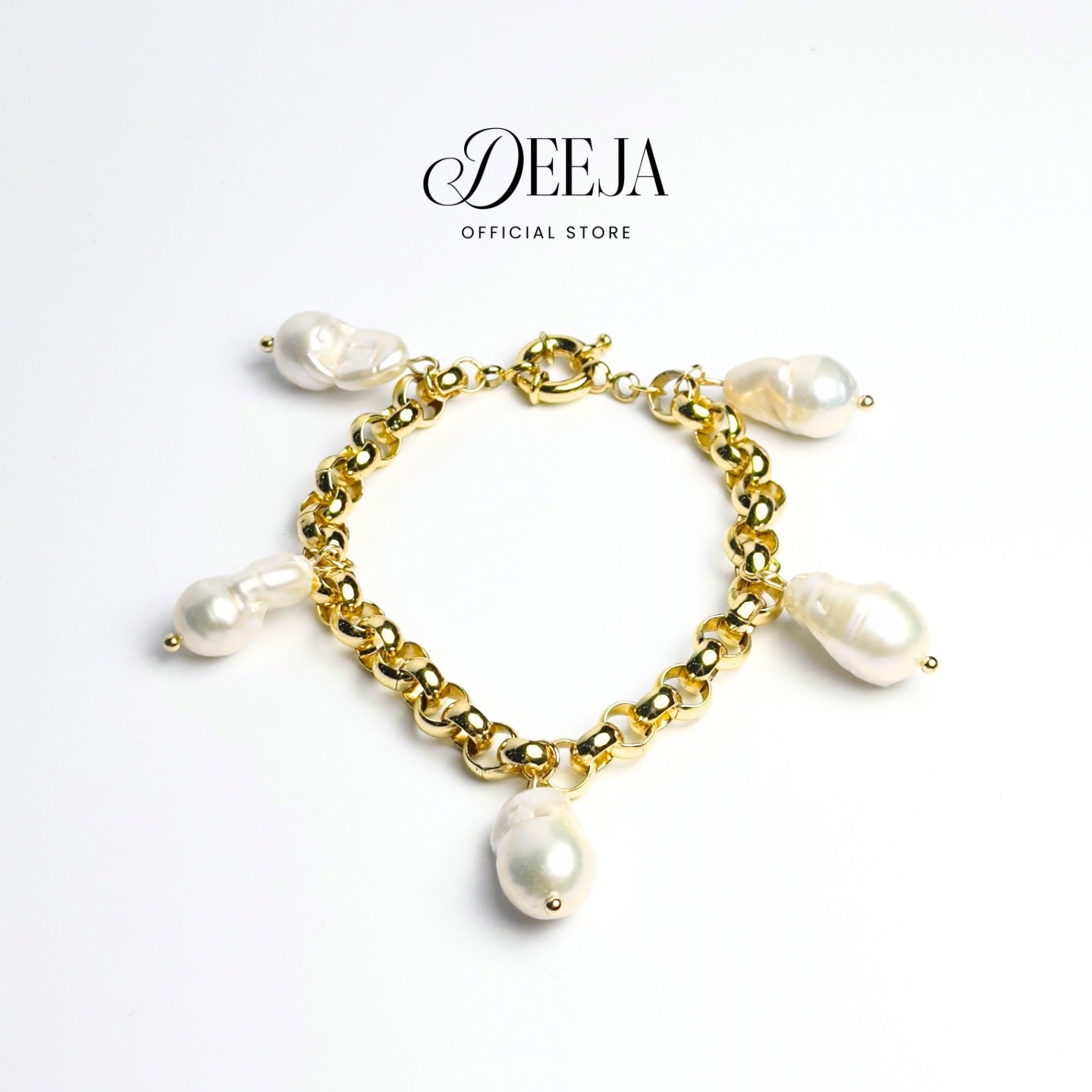 Deeja • Baroque Freshwater Pearl Tauco Charm Bracelet FPB10255