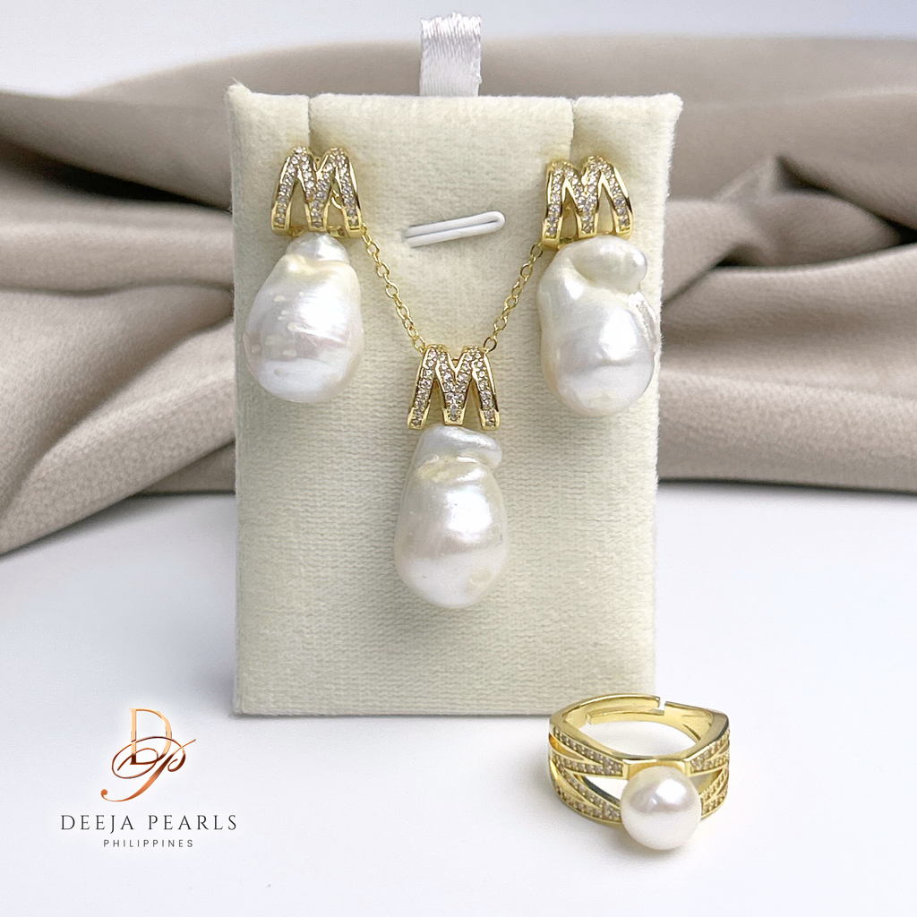 DPS123 • Baroque Freshwater Pearl Earrings and Necklace