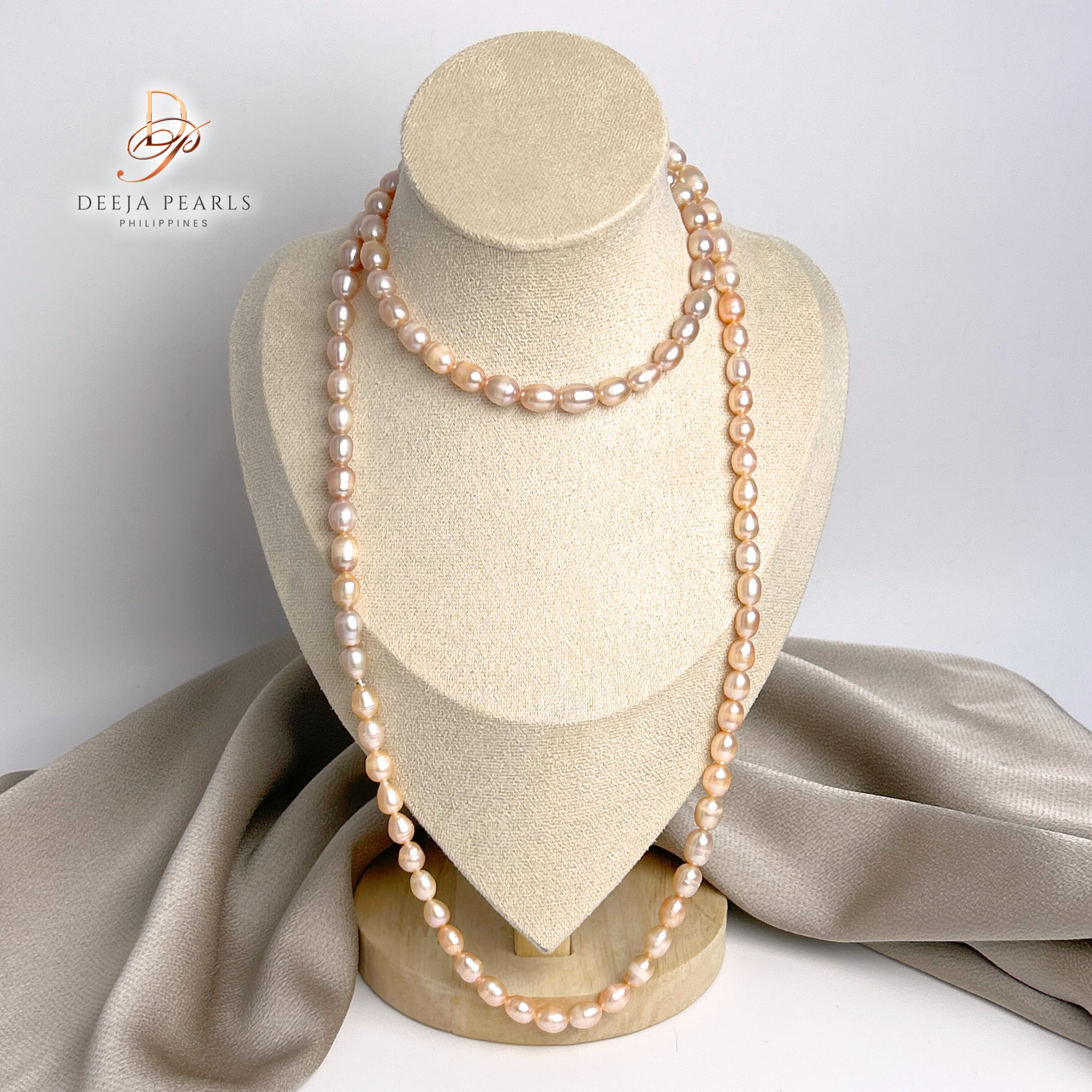 DPN114 • Rice Freshwater Pearl Rope Necklace