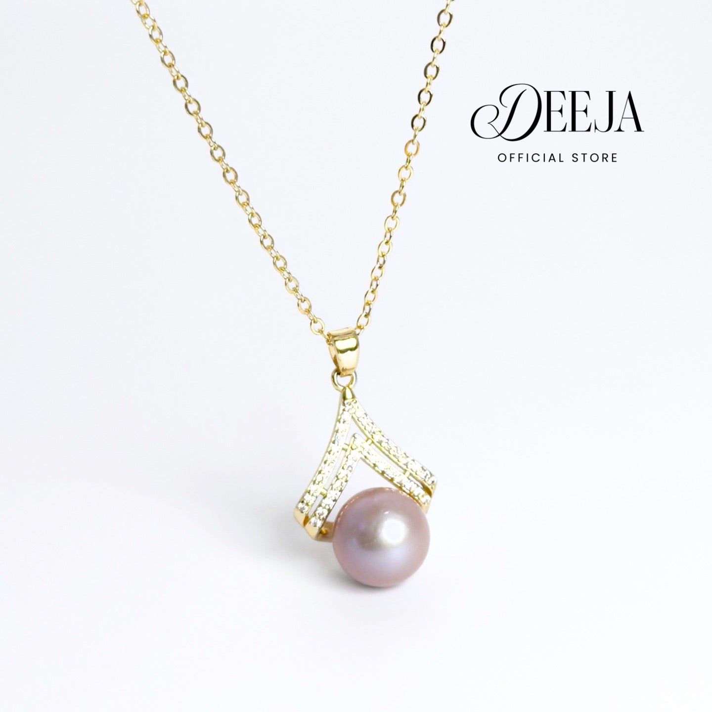 Deeja • Chevron Pink Edison Pearl Necklace FPN10300