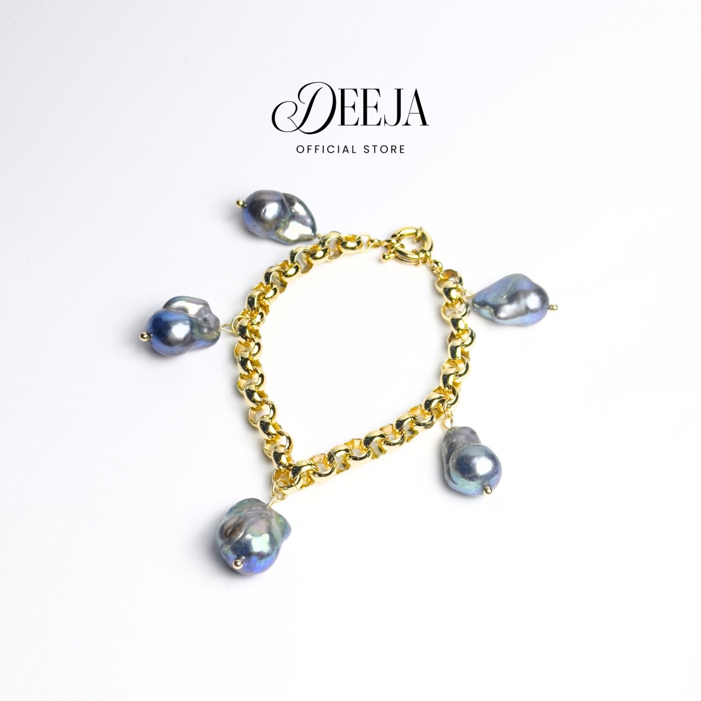 Deeja • Baroque Freshwater Pearl Tauco Charm Bracelet FPB10255