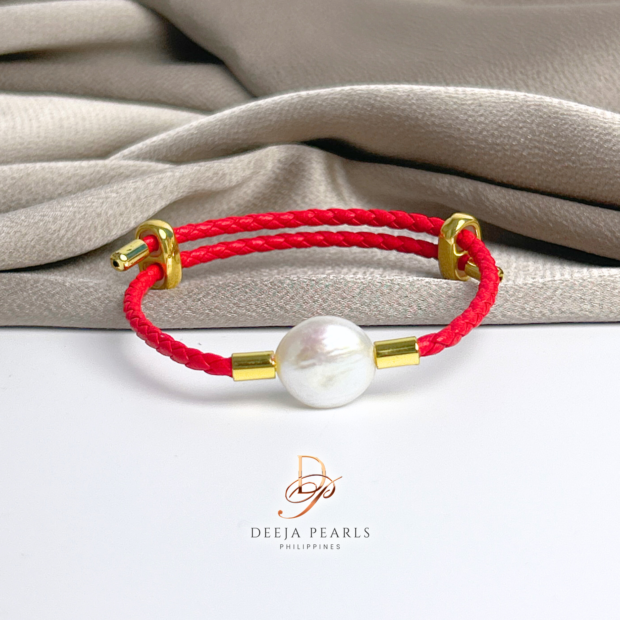 DPB137 • Coin Freshwater Pearl Leather Adjustable Bracelet