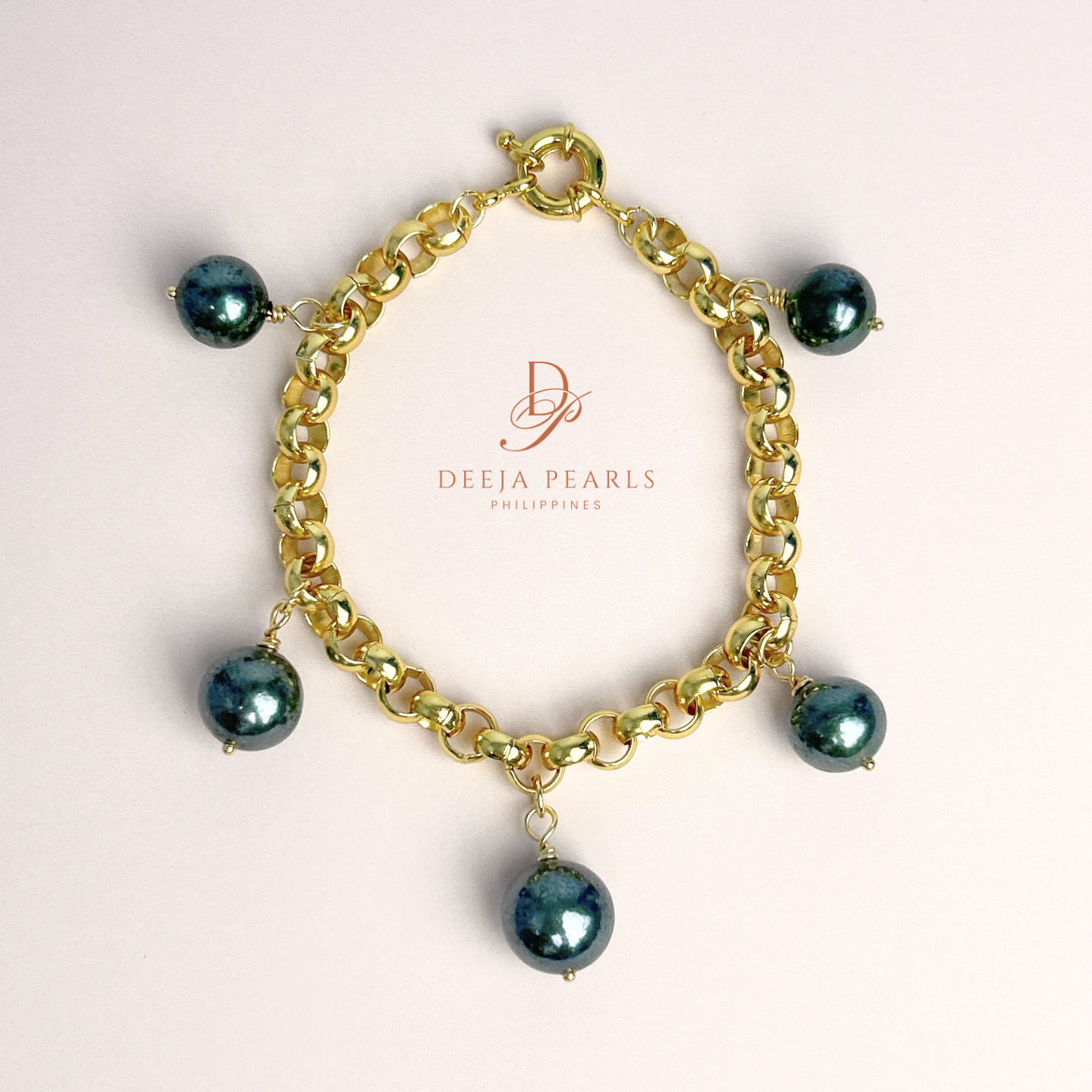 Edison Pearl Charm Bracelet in Tauco Chain