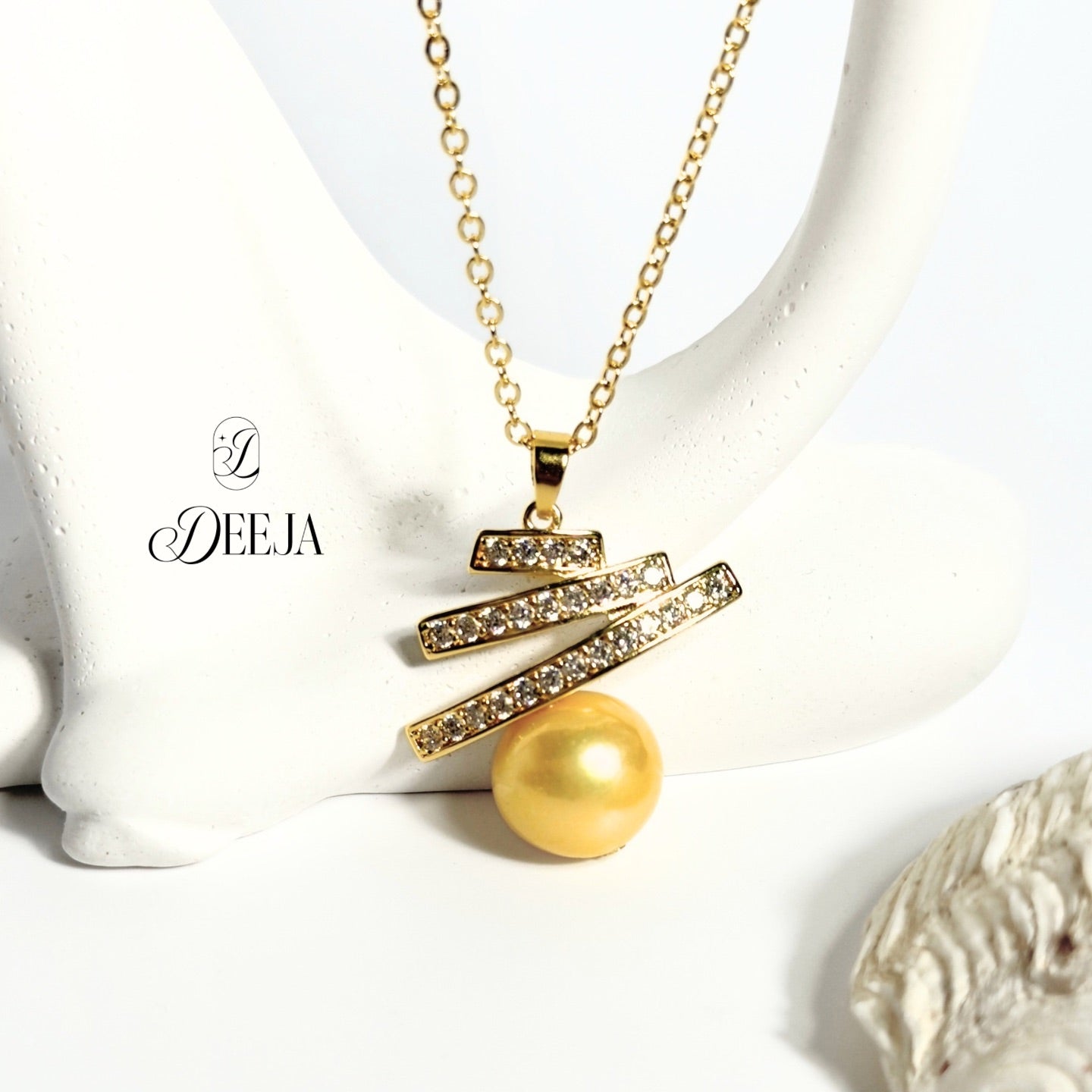 Champagne Edison Freshwater Pearl Pendant Necklace • FWN06