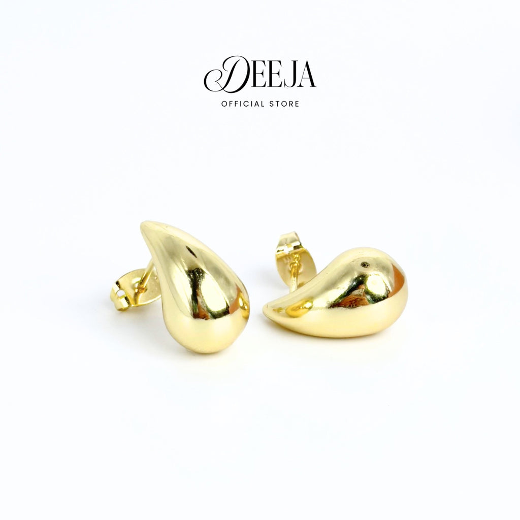 Deeja • Chunky Teardrop Stud Earrings 18K Gold Coated XN1075950