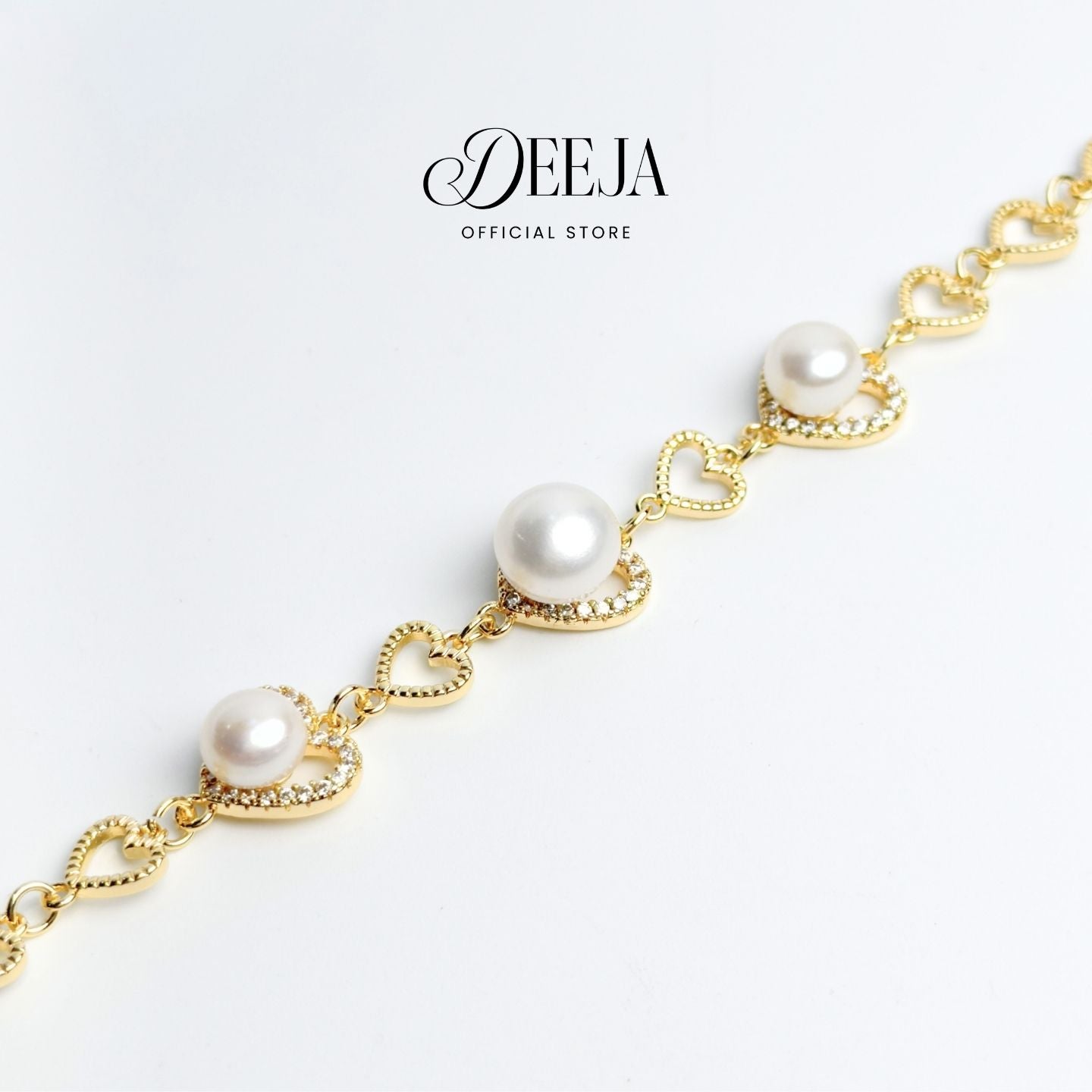 Deeja • Pavé Link Freshwater Pearl Bracelet FPB10215