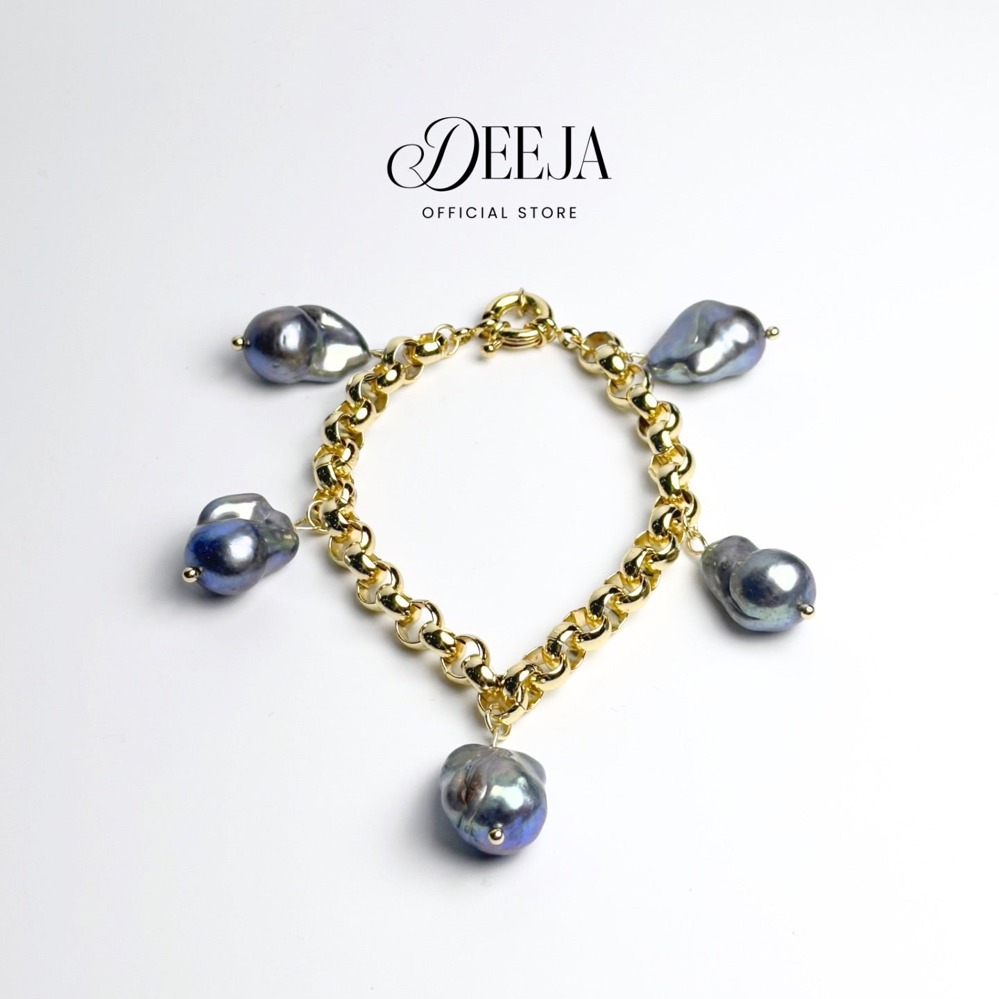 Deeja • Baroque Freshwater Pearl Tauco Charm Bracelet FPB10255
