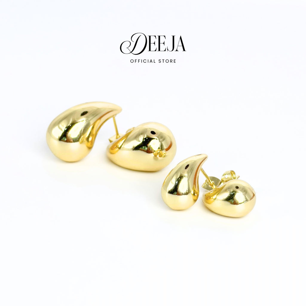 Deeja • Chunky Teardrop Stud Earrings 18K Gold Coated XN1075950