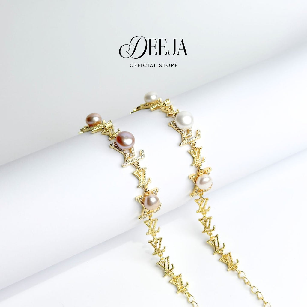 Deeja • Pavé Link Freshwater Pearl Bracelet FPB10215