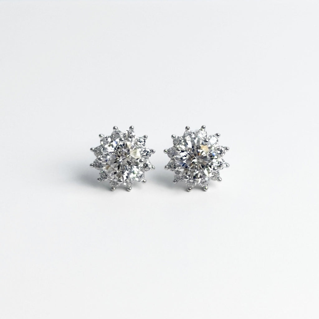 Moissanite 0.5ct Sunburst Stud Earrings
