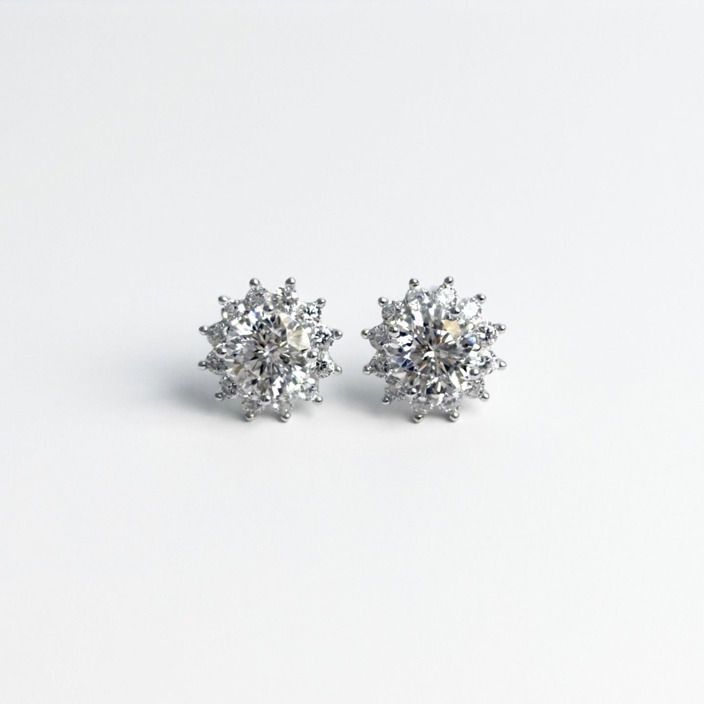 Moissanite 0.5ct Sunburst Stud Earrings
