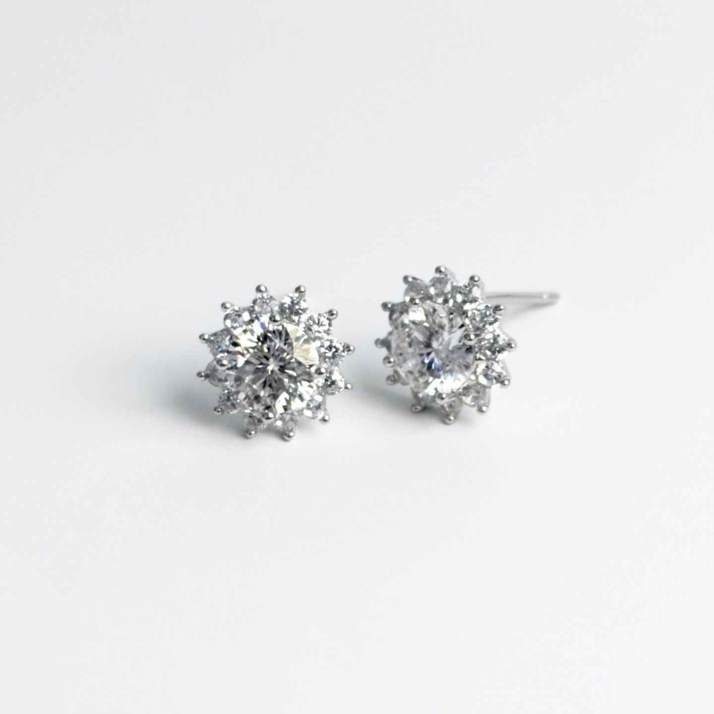 Moissanite 0.5ct Sunburst Stud Earrings