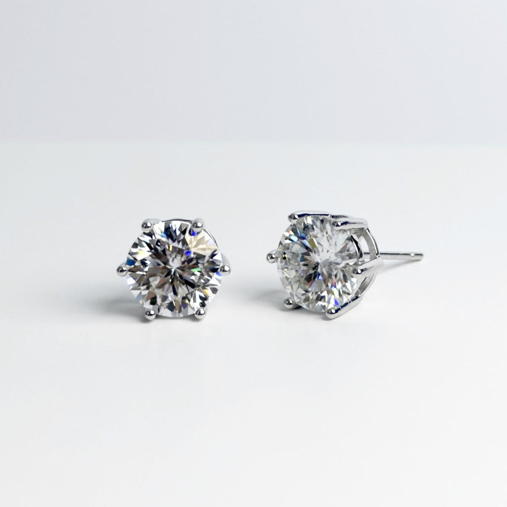 Moissanite 2ct Solitaire Stud Earrings