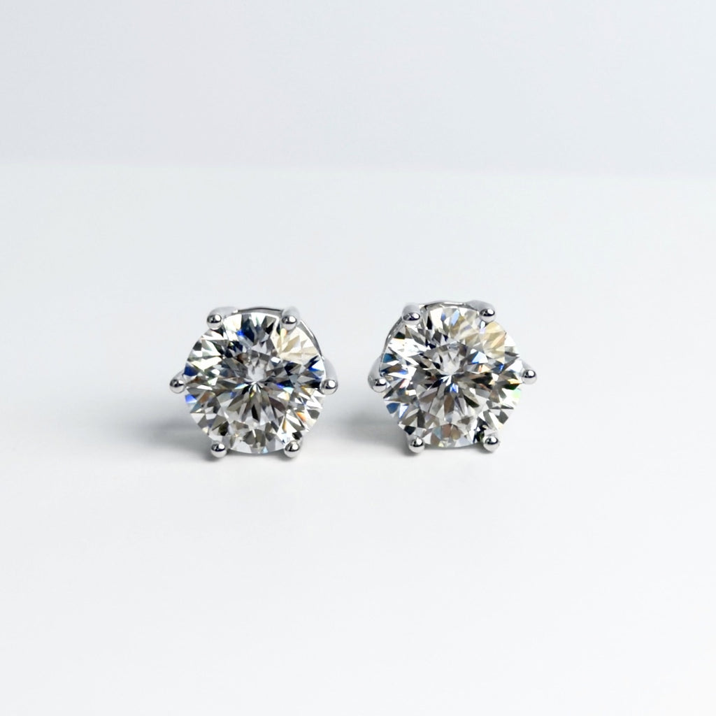 Moissanite 2ct Solitaire Stud Earrings