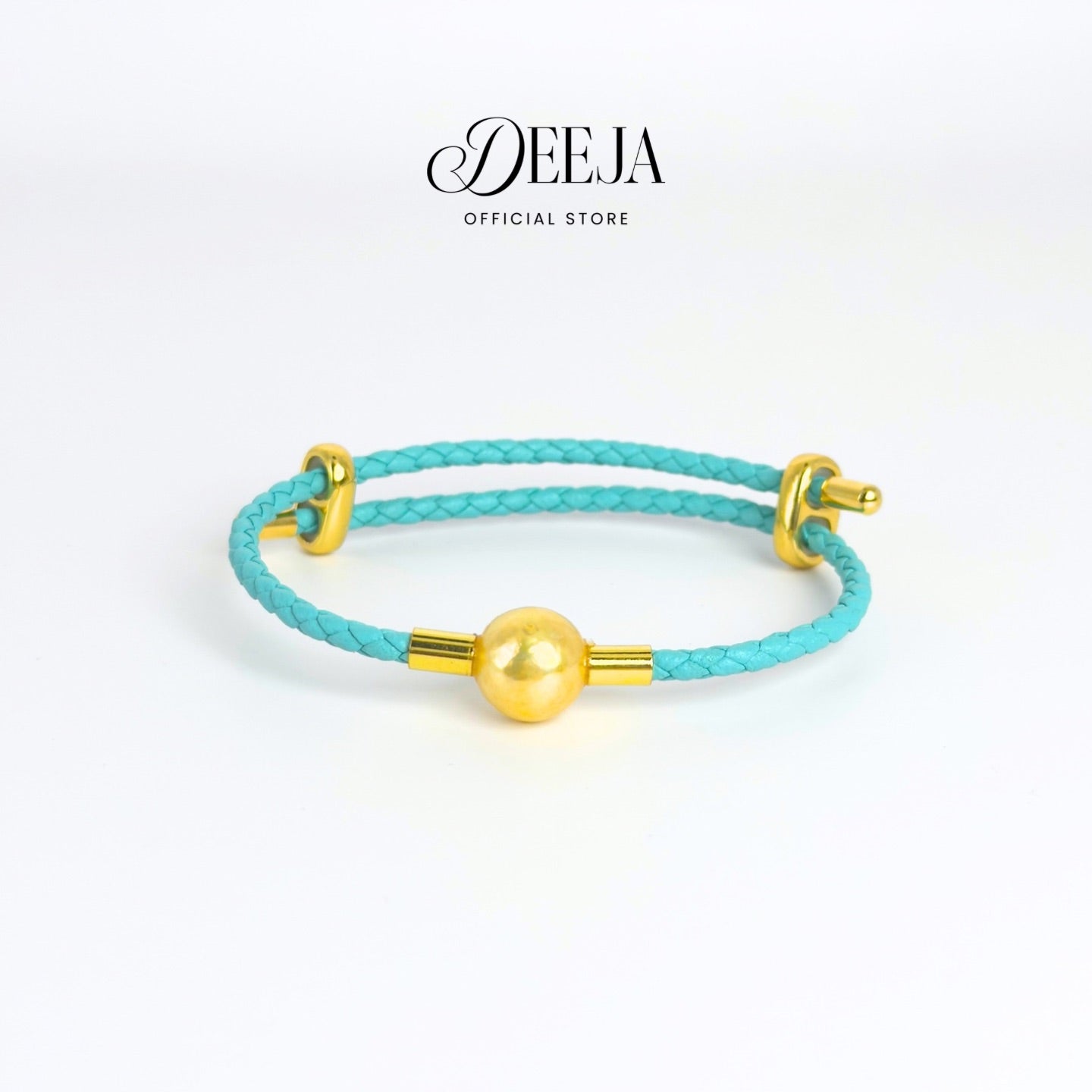 Deeja • Golden Edison Pearl Leather Slider Bracelet FPB10110