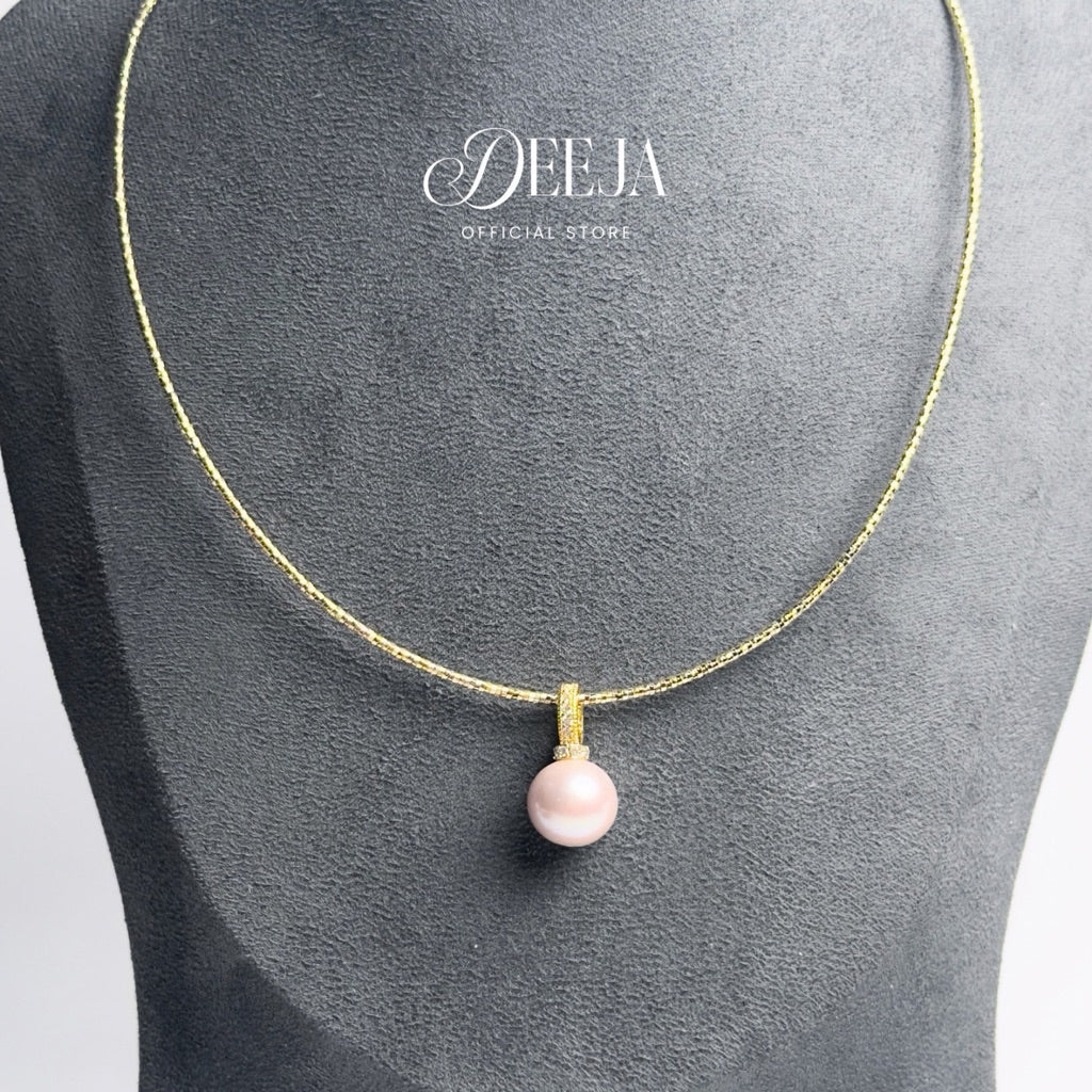 Deeja • Omega Chain Pink Edison Pearl Choker Necklace FPN10400