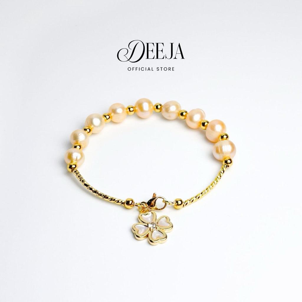 DPJ • Charm Clover Freshwater Pearl Bracelet FPB10145