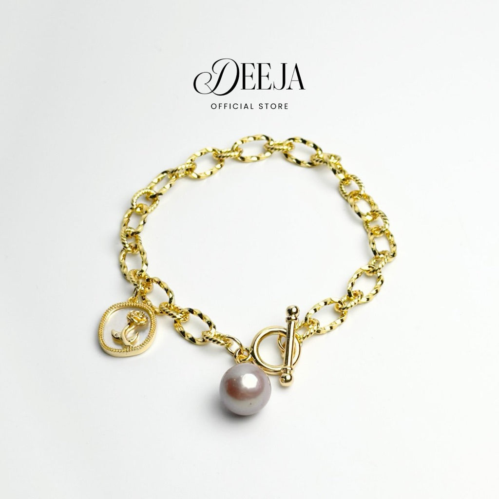 Deeja • Vintage Rose Pink Edison Pearl Toggle Bracelet FPB10360