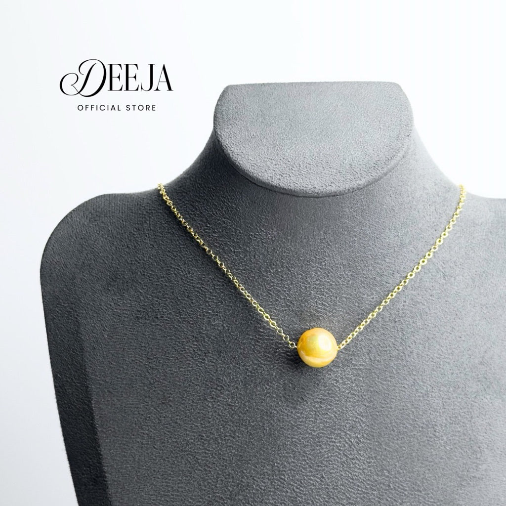 Deeja • Golden Edison Pearl Floating Necklace FPN10105