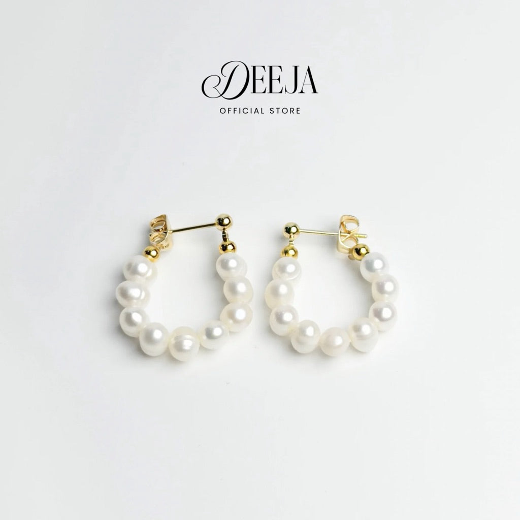 Deeja • Beaded Loop Earrings Freshwater Pearl FPE10135