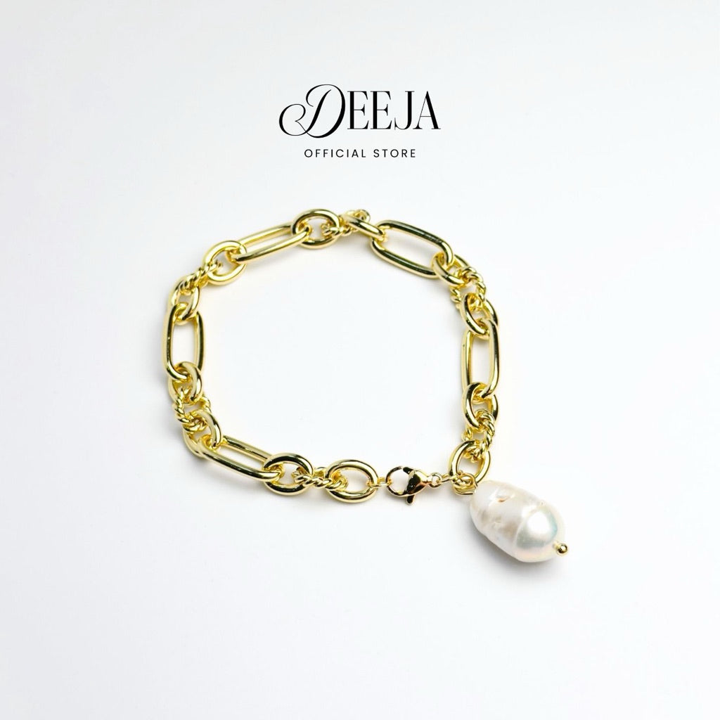 Deeja • Baroque Mixed Link Chain Bracelet Freshwater Pearl FPB10150